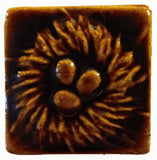 Nest 2"x2" Ceramic Handmade Tile - Amber Brown Glaze