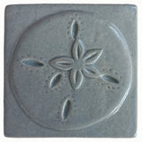 Sand Dollar 4"x4" Ceramic Handmade Tile - Celadon Glaze