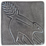 Skunk4"x4" Ceramic Handmade Tile - gray glaze
