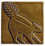 Skunk 4"x4" Ceramic Handmade Tile - honey glaze