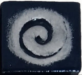 Spiral 2"x2" Ceramic Handmade Tile - Night sky glaze