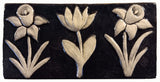 Spring Blooms 4"x8" Ceramic Handmade Tile - night sky Glaze