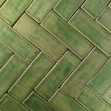 2"x6" Ceramic Handmade Field Tile - spearmint glaze grouping