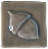 Acorn 2"x2" Ceramic Handmade Tile - Gray Glaze 