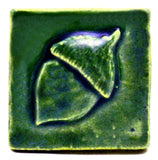 Acorn 2"x2" Ceramic Handmade Tile - Leaf Green Glaze 