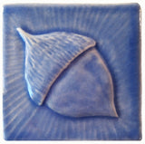 Acorn 4"x4" Ceramic Handmade Tile - watercolor blue  Glaze