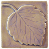 Aspen Leaf 4"x4" Ceramic Handmade Tile - Hyacinth Glaze