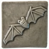 Bat 3"x3" Ceramic Handmade Tile - Gray Glaze
