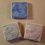 Beaver 4"x4" Ceramic Handmade Tile - mult Glaze