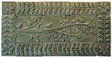 Birds On A Branch Triptych Three 6"x6" Ceramic Handmade Tiles With 3" Border - Spearmint Glaze