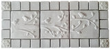 Birds On A Branch Triptych Three 6"x6" Ceramic Handmade Tiles With 2" Border - White Glaze