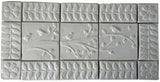 irds On A Branch Triptych Three 6"x6" Ceramic Handmade Tiles With 3" Border - White Glaze