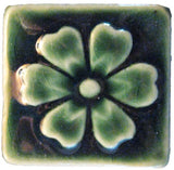 Blossom 2"x2" Ceramic Handmade Tile - Leaf Green Glaze