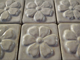 Blossom 2"x2" Ceramic Handmade Tile - White Glaze Grouping