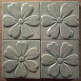 Blossom 4"x4" Ceramic Handmade Tile - Pacific Blue Grouping