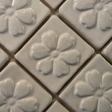 Blossom 3"x3" Ceramic Handmade Tiles - White Glaze Grouping