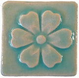 Blossom 2"x2" Ceramic Handmade Tile - Pacific Blue Glaze