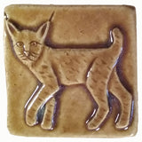 Bobcat 2"x2" Ceramic Handmade Tile - Honey Glaze