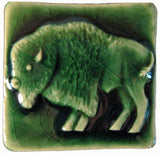 Buffalo 2"x2" Ceramic Handmade Tile - Leaf Green Glaze