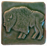 Buffalo 2"x2" Ceramic Handmade Tile - Spearmint Glaze