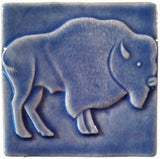 Buffalo facing right 4"x4" Ceramic Handmade Tile