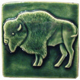 Buffalo 4"x4" Ceramic Handmade Tile - Leaf Green Glaze