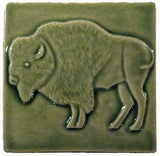 Buffalo 4"x4" Ceramic Handmade Tile - Spearmint Glaze