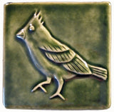 Cardinal 4"x4" Ceramic Handmade Tile - Leaf Green Glaze