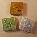 Cardinal 4"x4" Ceramic Handmade Tile - multi Glaze