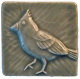 Cardinal 3"x3" Ceramic Handmade Tile - Gray Glaze