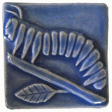 Caterpillar 3"x3" Ceramic Handmade Tile - Watercolor Blue Glaze