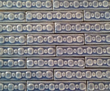 Circles 1"x6" Border Ceramic Handmade Tiles - Watercolor Blue Glaze Grouping