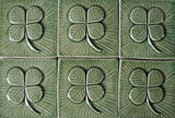 Clover 4"x4" Ceramic Handmade Tile - Spearmint Glaze grouping