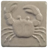 Crab 3"x3" Ceramic Handmade Tile - white glaze