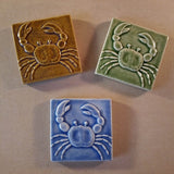 Crab 4"x4" Ceramic Handmade Tile - Multi Glaze