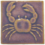 Crab 4"x4" Ceramic Handmade Tile - Hyacinth Glaze