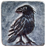 Crow Ceramic Handmade Tile - Black Underglaze 