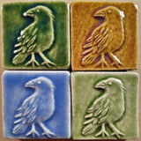 Crow Ceramic Handmade Tile - multicolor