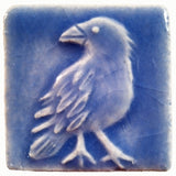 Crow Ceramic Handmade Tile - Watercolor Blue