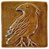 Crow 4"x4" Ceramic Handmade Tile - honey glaze