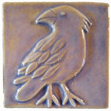 Crow 4"x4" Ceramic Handmade Tile - hyacinth glaze