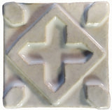 Cut out Cross 3"x3" Ceramic Handmade Tile - White Glaze