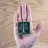 Cypress 2"x2" Ceramic Handmade Tile - Leaf Green Glaze size reference