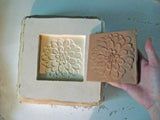 Dahlia 4"x4" Ceramic Handmade Tile - In Progress Photo