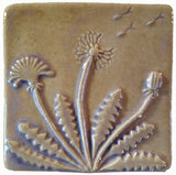 Dandelion 4"x4" Ceramic Handmade Tile - hyacinth glaze