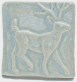 Deer 2"x2" Ceramic Handmade Tile - Celadon Glaze