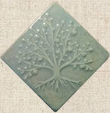 Diagonal Tree Of Life 4x4 - Celadon Glaze