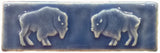 Double Buffalo 2"x6" handmade tile - Watercolor Blue Glaze