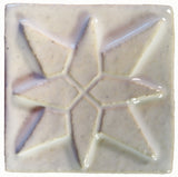Eight Pointed Star 2"x2" Ceramic Handmade Tile - white glaze 