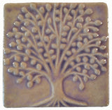 Elm Tree 4"x4" Ceramic Handmade Tile - Hyacinth Glaze